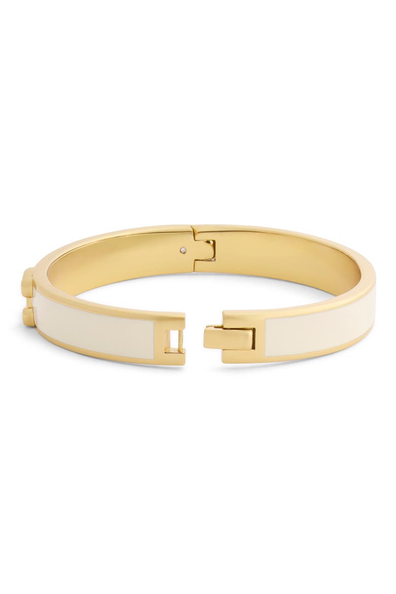 Signature C Enamel Hinge Bangle, Alternate, color, WHITE/ GOLD