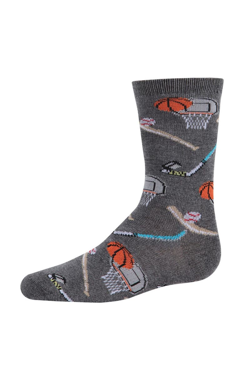 Sports Crew Socks, Main, color, Charcoal