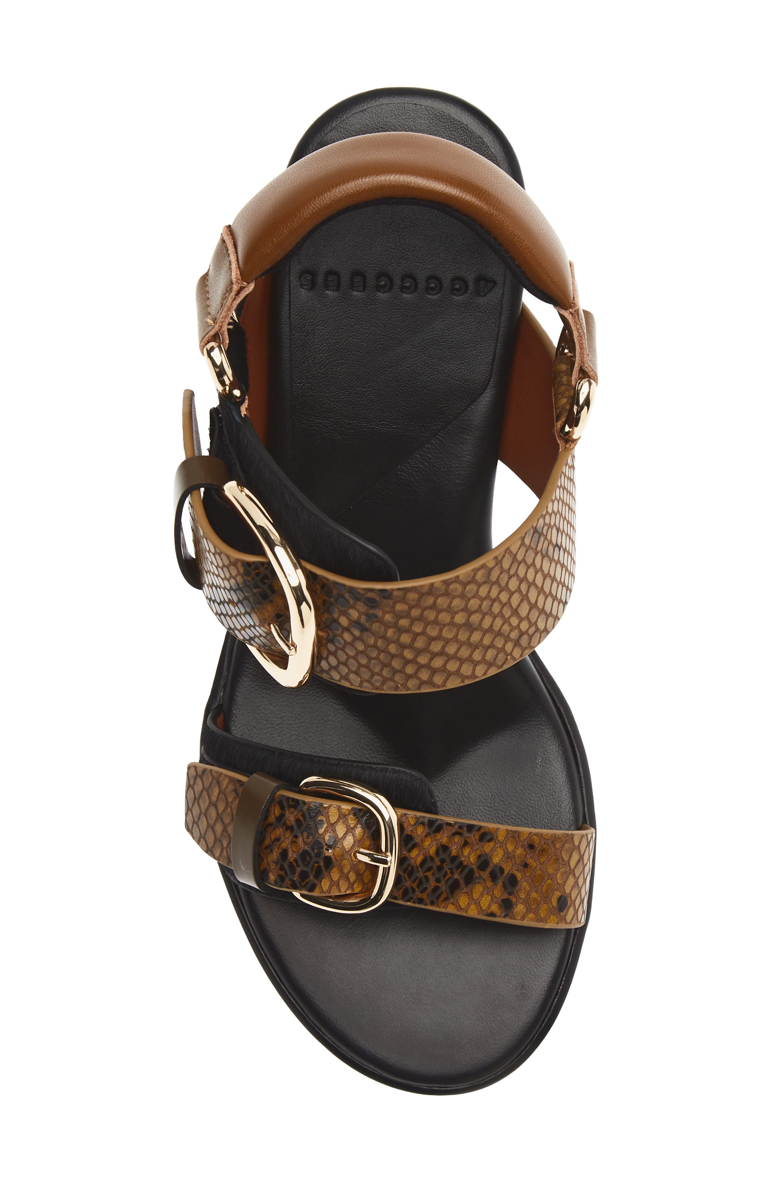 Osha Line Mid Leather Sandal, Alternate, color, ONYX
