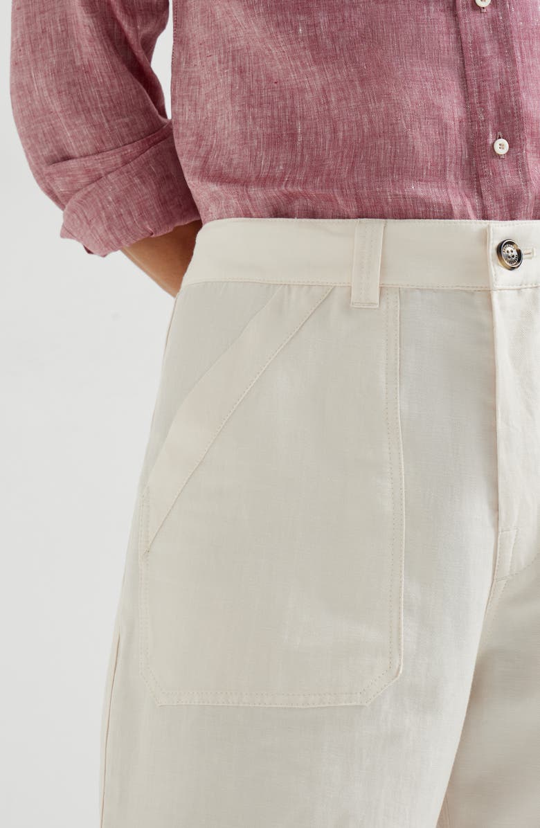 Brunello Cucinelli Drill trousers, Alternate, color, Off-White