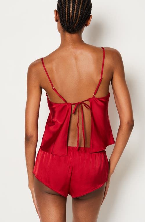 Etam Open Back Satin Pajamas In Red