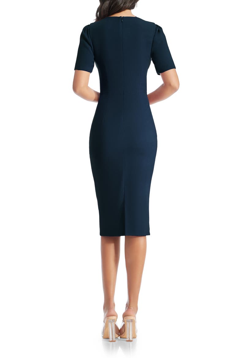 Ruth Asymmetric Neck Midi Dress, Alternate, color, MIDNIGHT BLUE