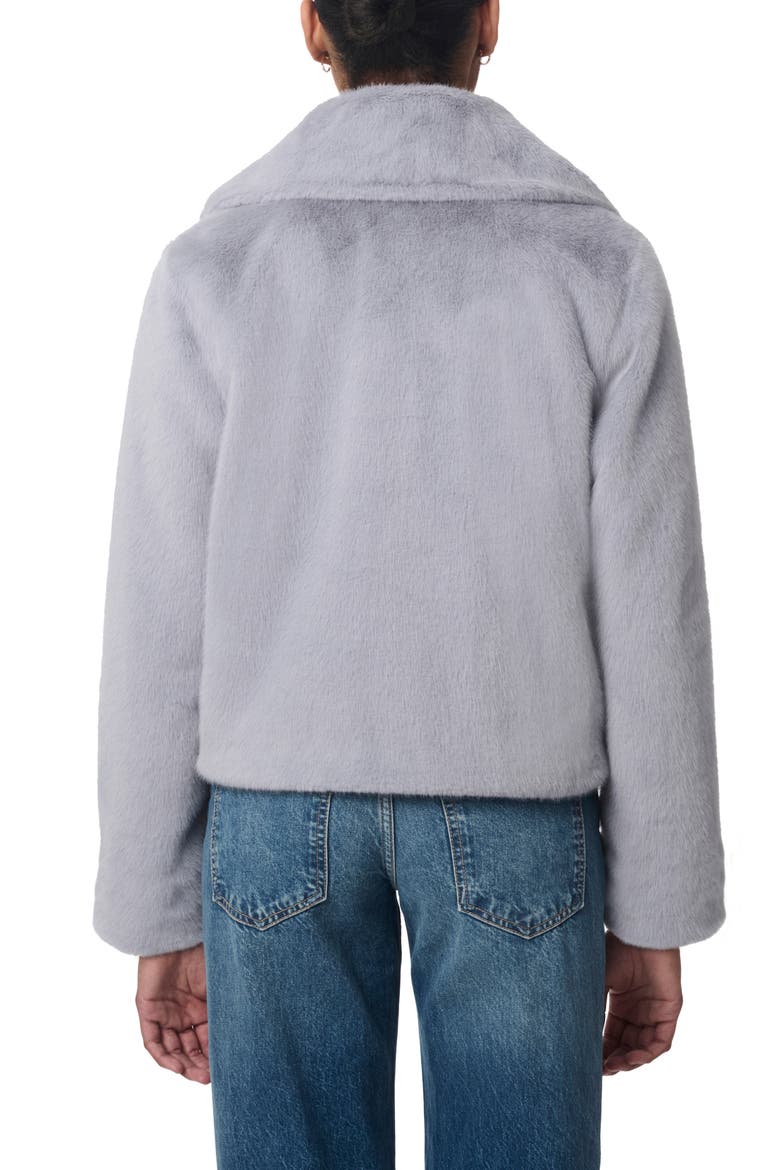 Short Faux Fur Coat, Alternate, color, DUSTY BLUE