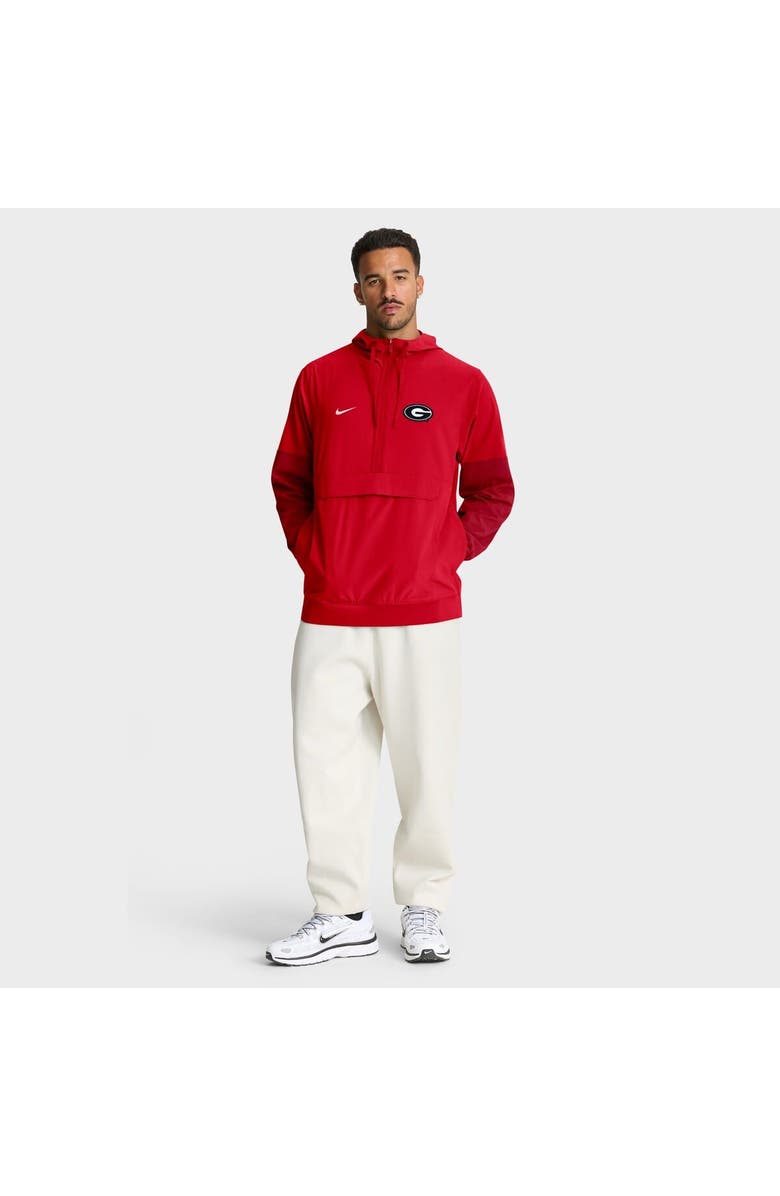 Nike Men's Nike Red Georgia Bulldogs Anorak Half-Zip Hoodie Jacket, Alternate, color, Red