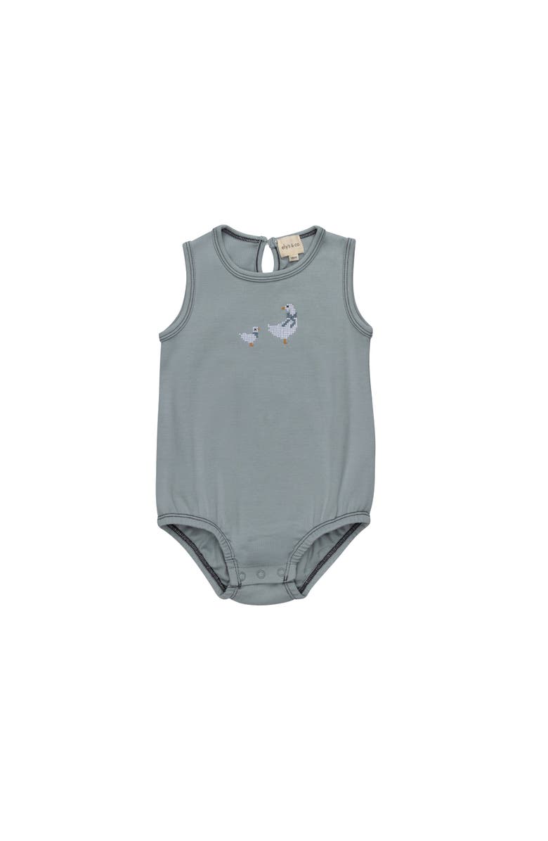 Ely's & Co. Cross Stitch Duckling Collection - Romper for Boys, Main, color, Blue