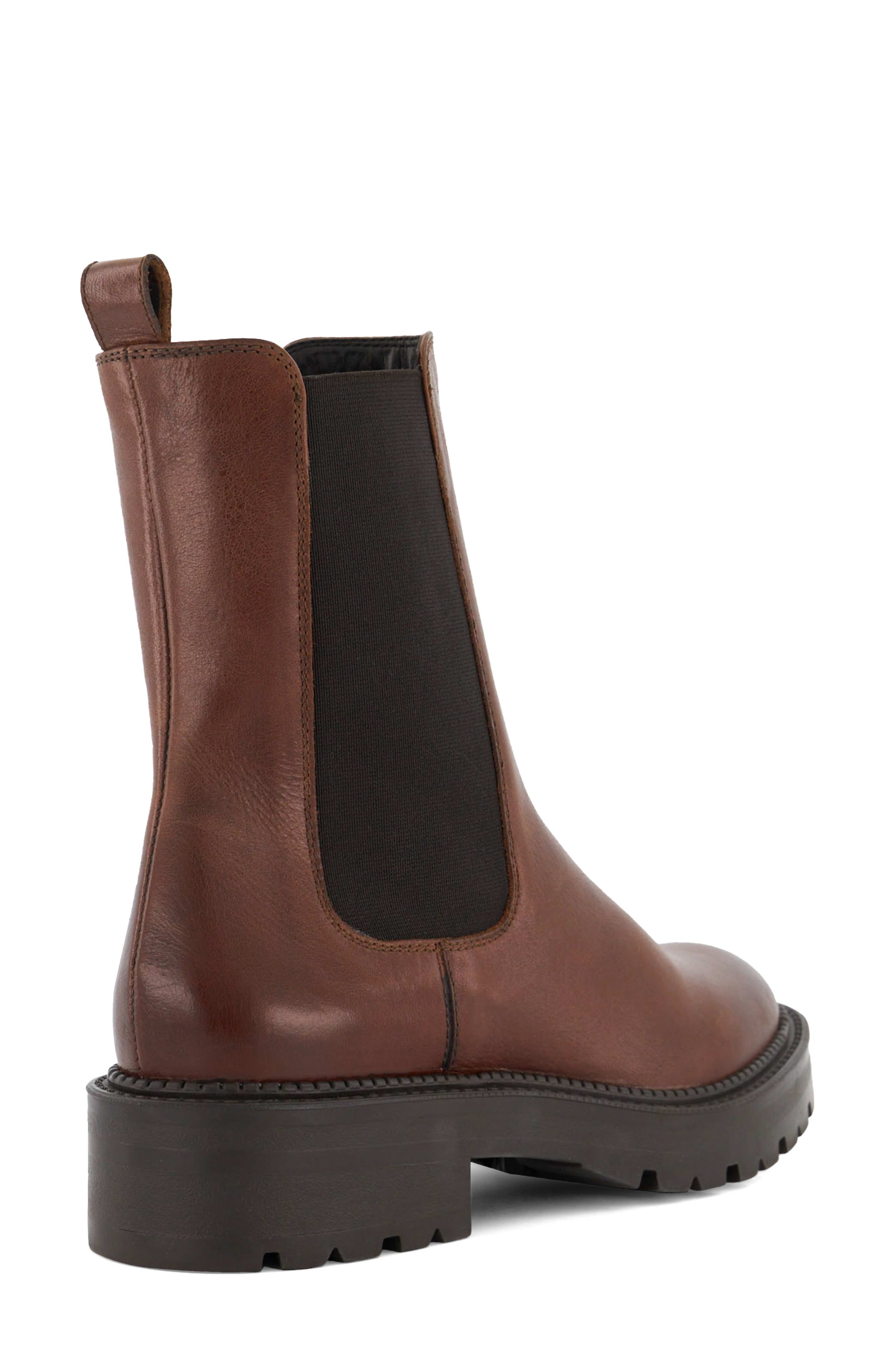 Dune London Picture Platform Chelsea Boot, Alternate, color, Dark Tan