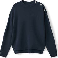MANGO TEEN Button Shoulder Crewneck Sweater
