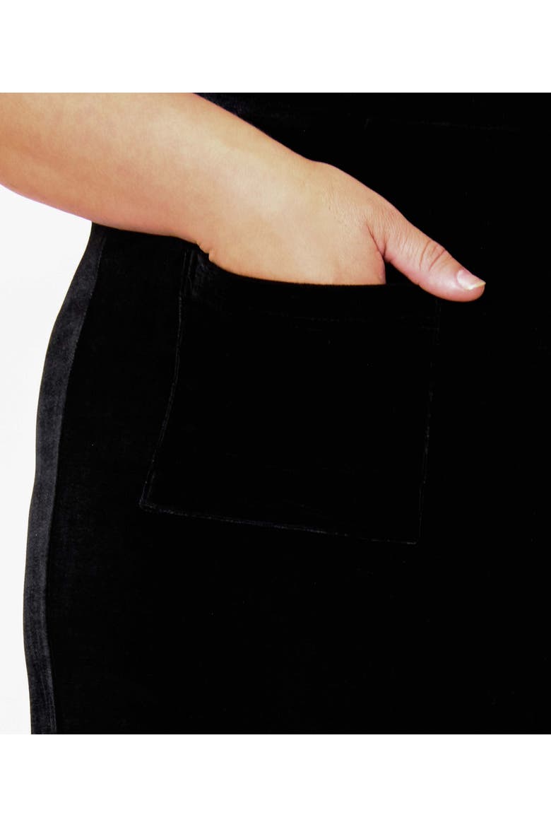 Scallop Hem Corduroy Mini Skirt, Alternate, color, Black & Orange Stripe