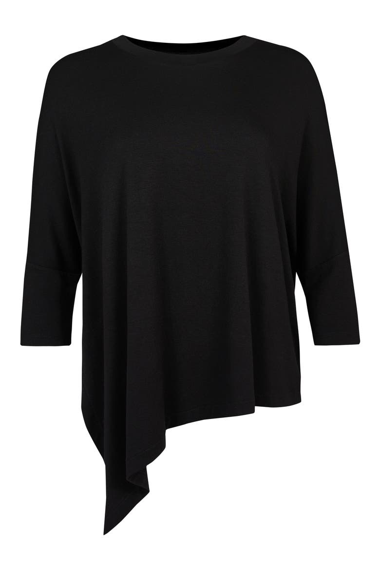 Mellow Asymmetric T-Shirt, Alternate, color, BLACK