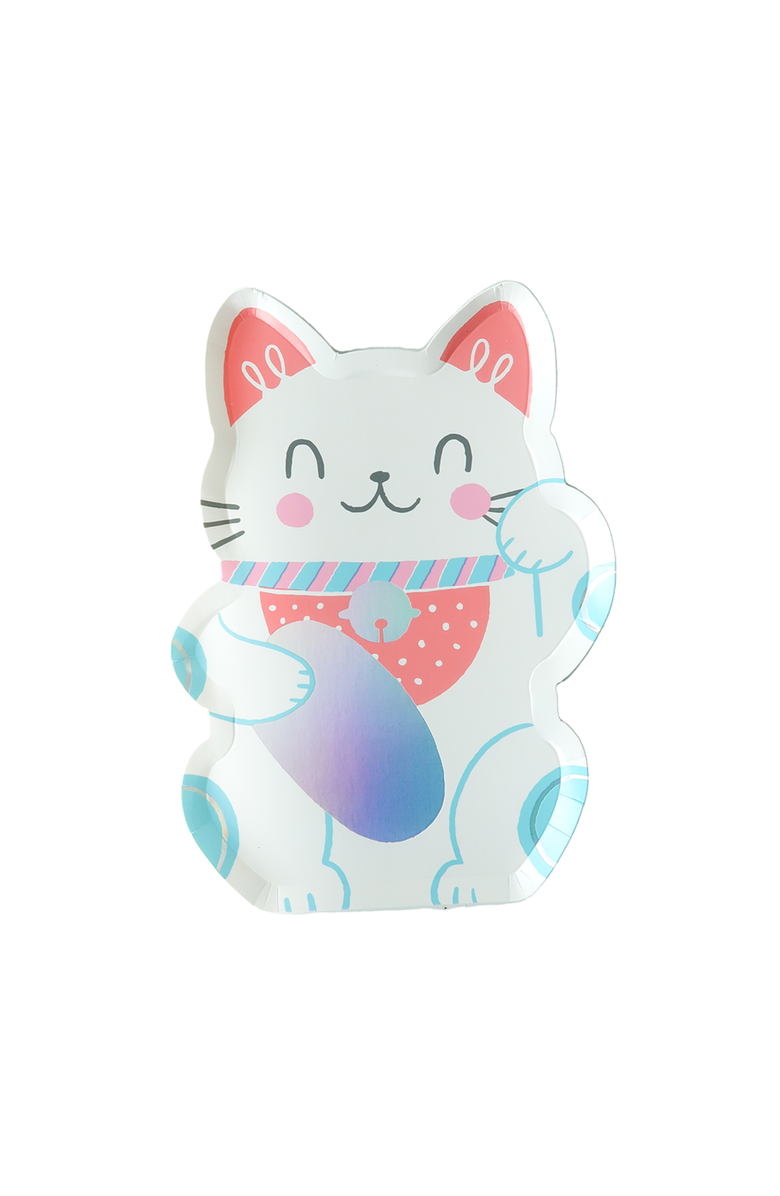 Daydream Society Lucky Me Waving Cat Large Plates, Main, color, Assorted Pre-Pack