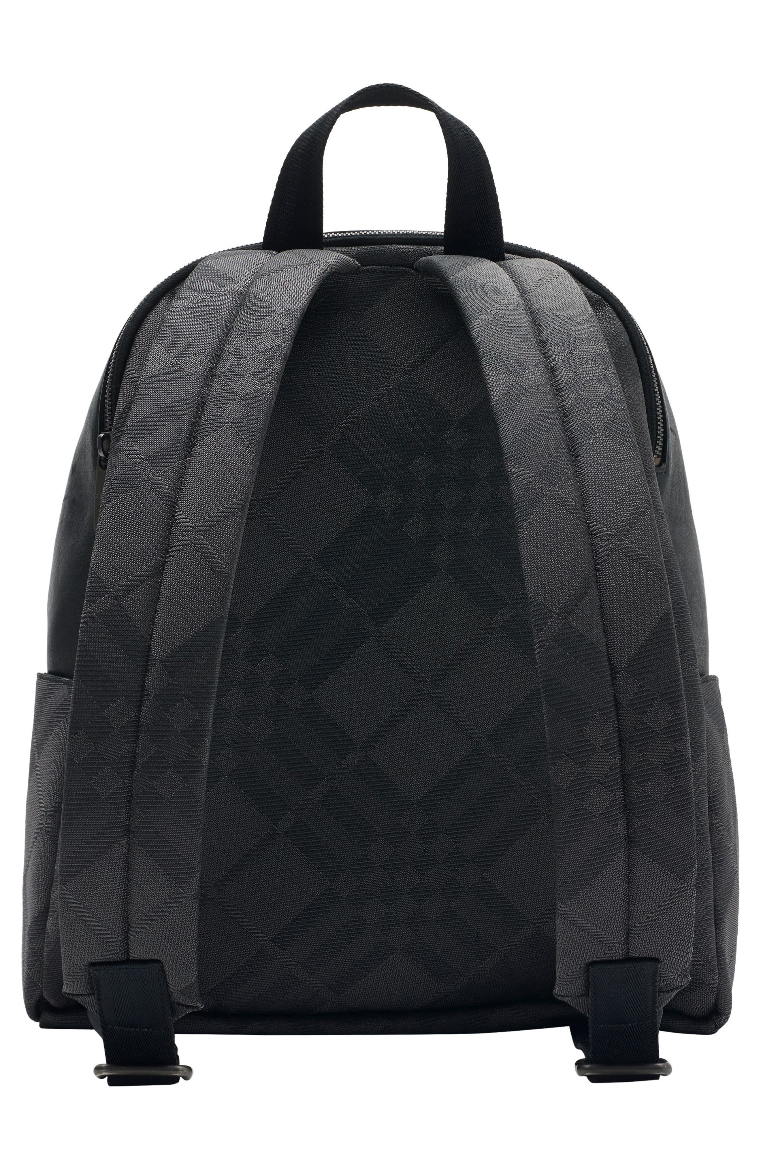 Burberry Chester Check Jacquard Backpack, Alternate, color, Black