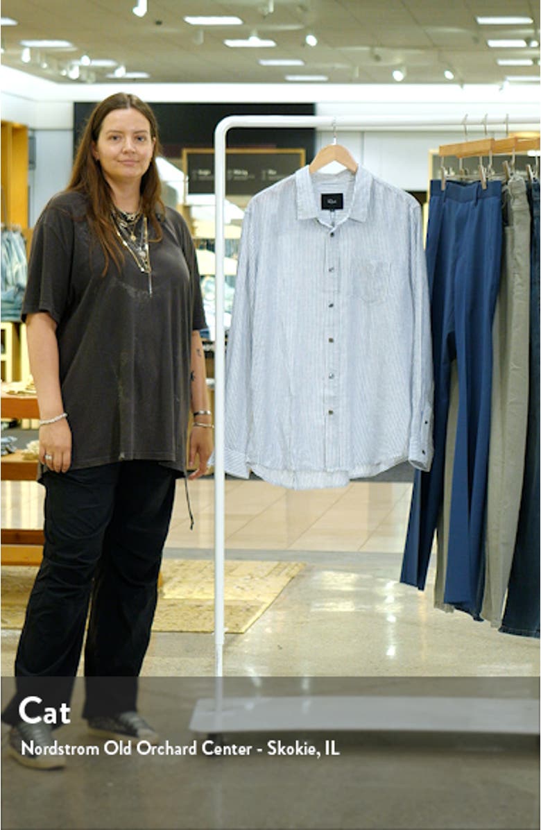 Connor Stripe Linen Blend Button-Up Shirt, sales video thumbnail