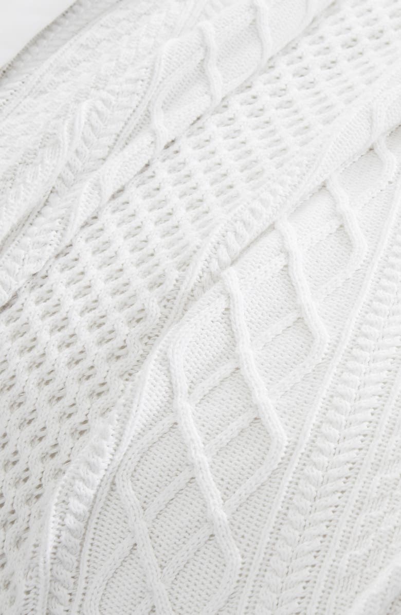 Boll & Branch Aran Knit Organic Cotton Blanket, Alternate, color,