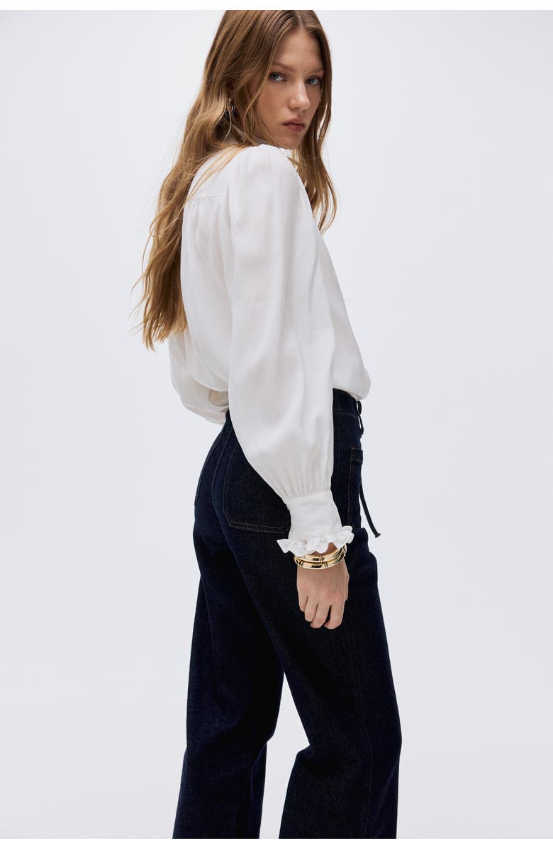 H&M Flared High Jeans, Alternate, color, Dark Denim Blue