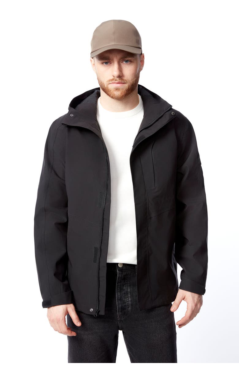 Alpine North Hudson - Waterproof Hooded Rain Jacket, Main, color, Black