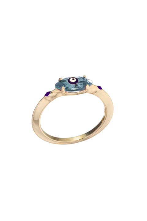 Big Eye Ring with Marquise Gemstone