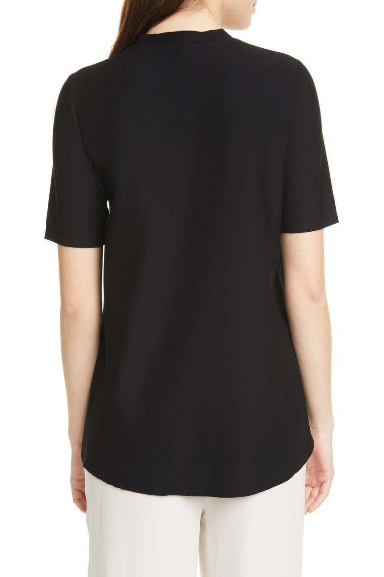 Mock Neck Short Sleeve Top, Alternate, color, BLACK