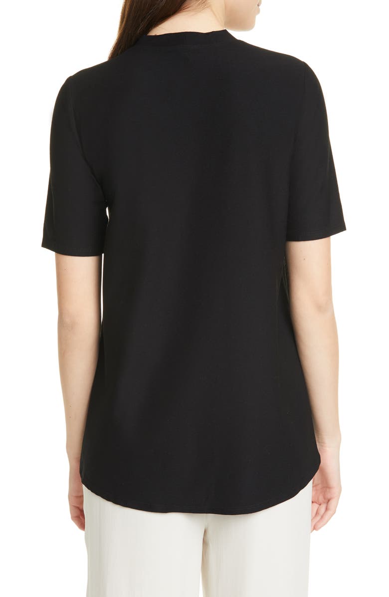 Eileen Fisher Mock Neck Short Sleeve Top, Alternate, color, 
