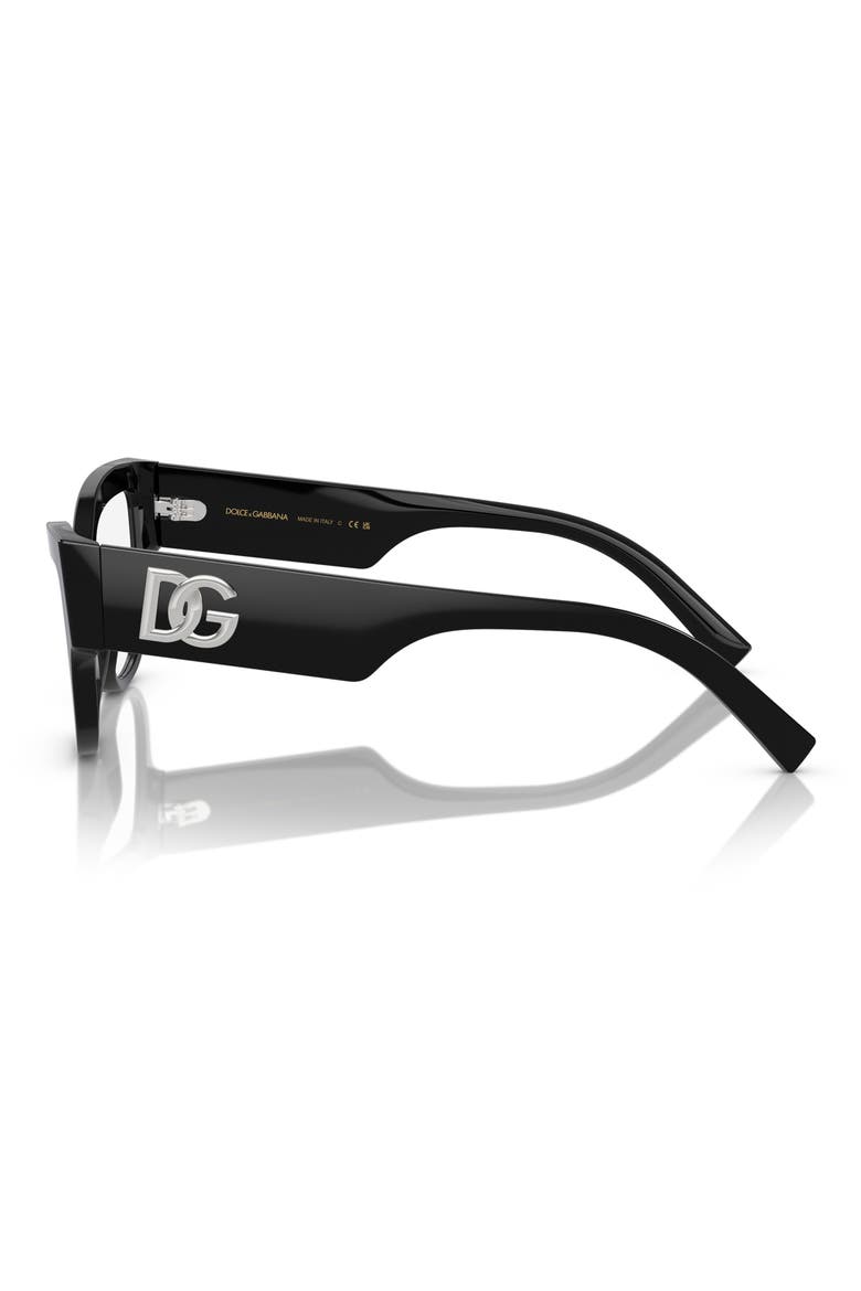 55mm Cat Eye Optical Glasses, Alternate, color, BLACK