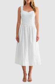 Mila Mae Cotton Eyelet Midi Dress