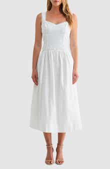 Cotton Eyelet Midi Dress