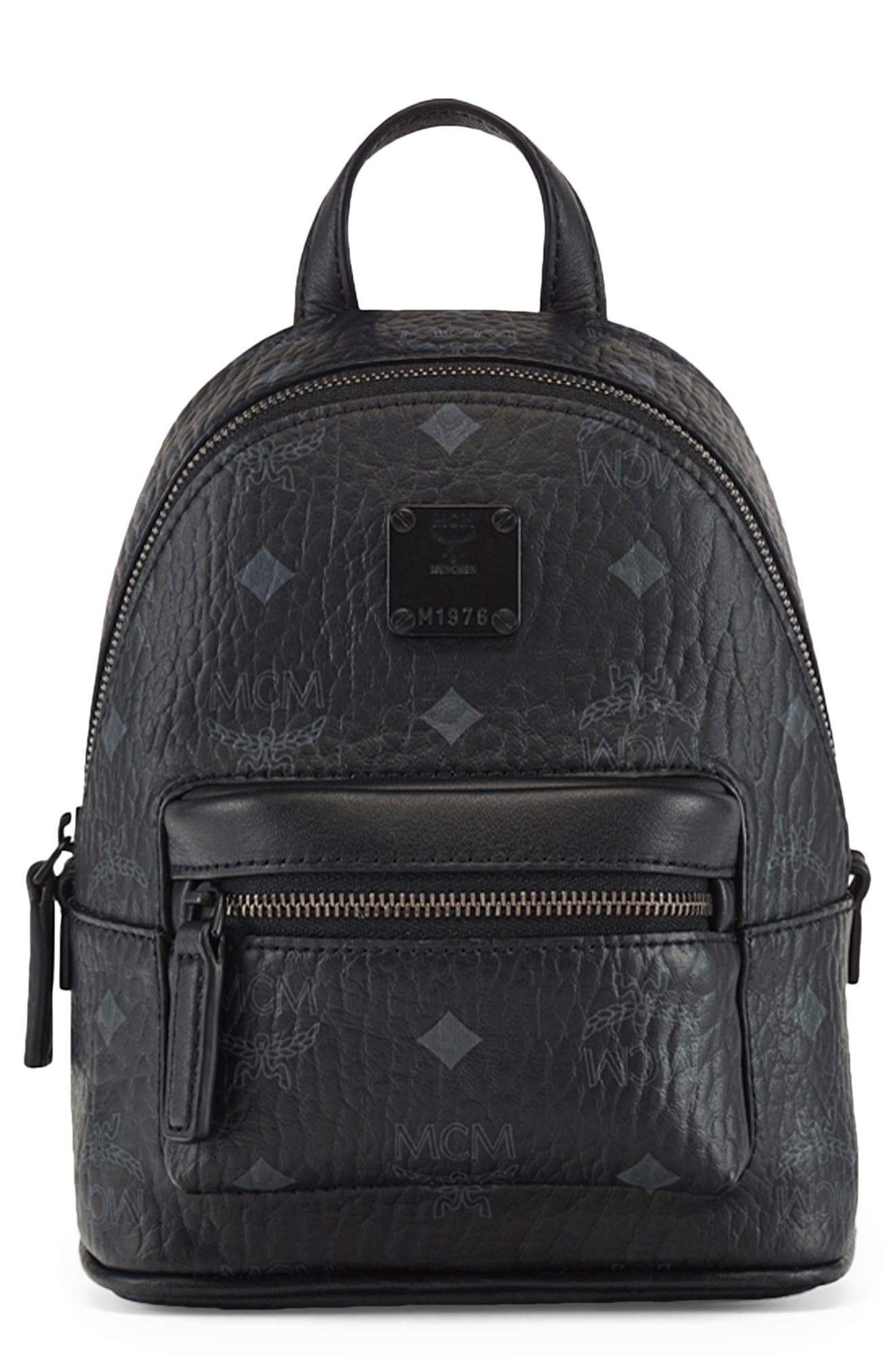 MCM Stark Crossbody Coated Canvas Mini Backpack, Main, color, 