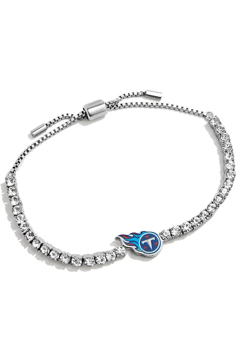 BaubleBar Women's BaubleBar Silver Tennessee Titans Pull-Tie Tennis Bracelet, Main, color, Silver