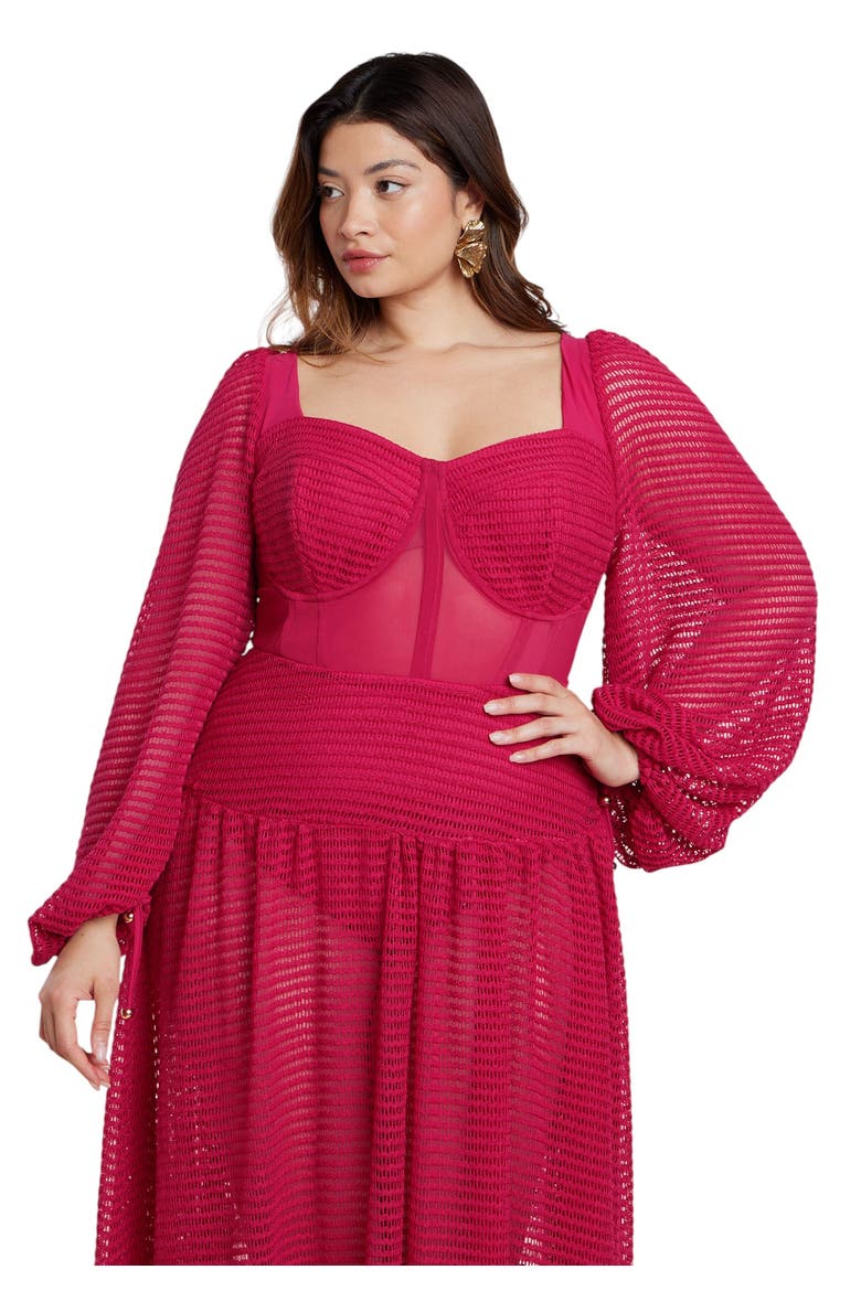 Patbo X Eloquii Corset Waist Maxi Dress, Alternate, color, CRADLE PINK