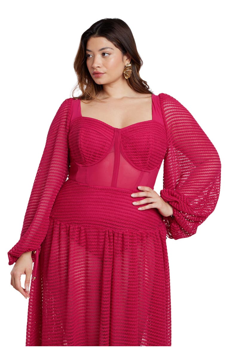 ELOQUII Patbo X Eloquii Corset Waist Maxi Dress, Alternate, color, Cradle Pink