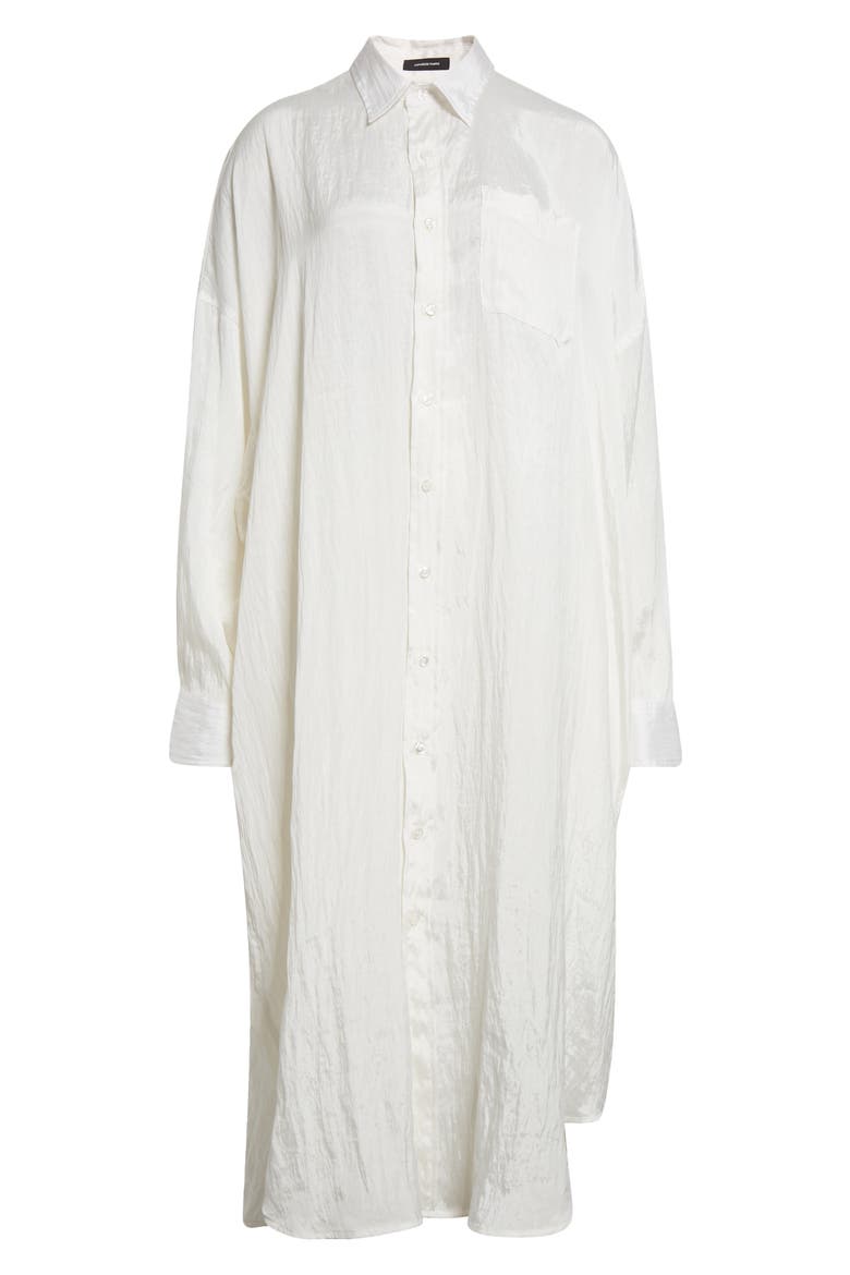 Jumbo Long Sleeve Shirtdress, Alternate, color, WHITE