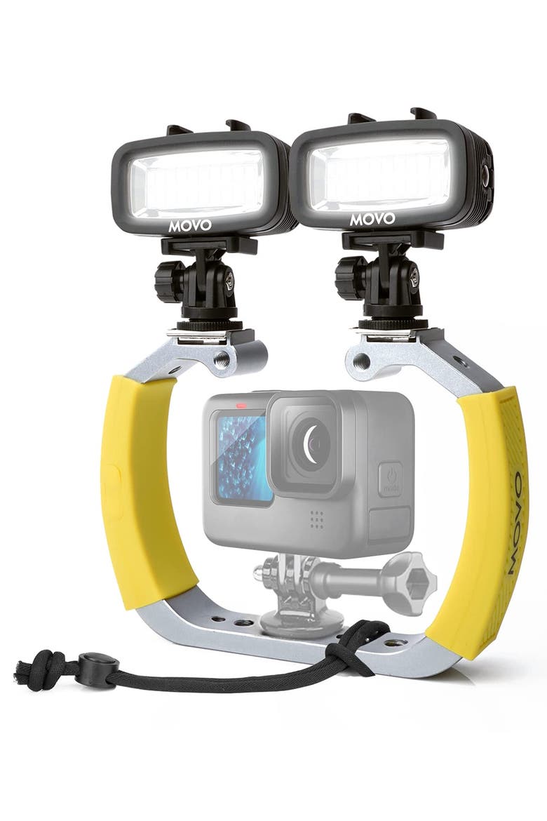 DiveRig3 Diving Rig Bundle with 2 Waterproof LED Lights - Compatible with GoPro HERO Series and DJI Osmo Action Cam, Main, color, Black
