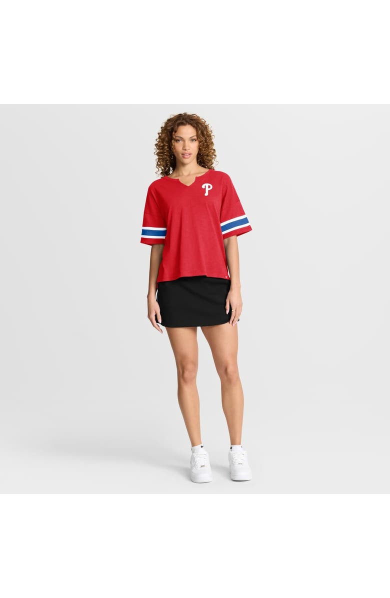 FANATICS Women's Fanatics Red Philadelphia Phillies Curl Route T-Shirt, Alternate, color, Red