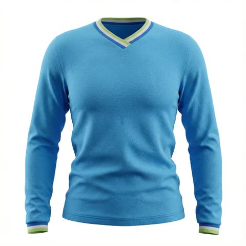 Ribbed V-Neck Long Sleeve Tee