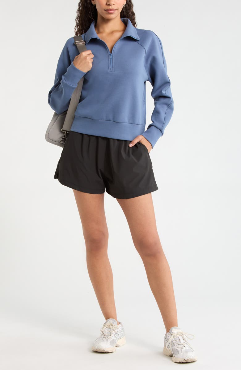 Zella Atlas High Waist Daily Shorts, Alternate, color, Black