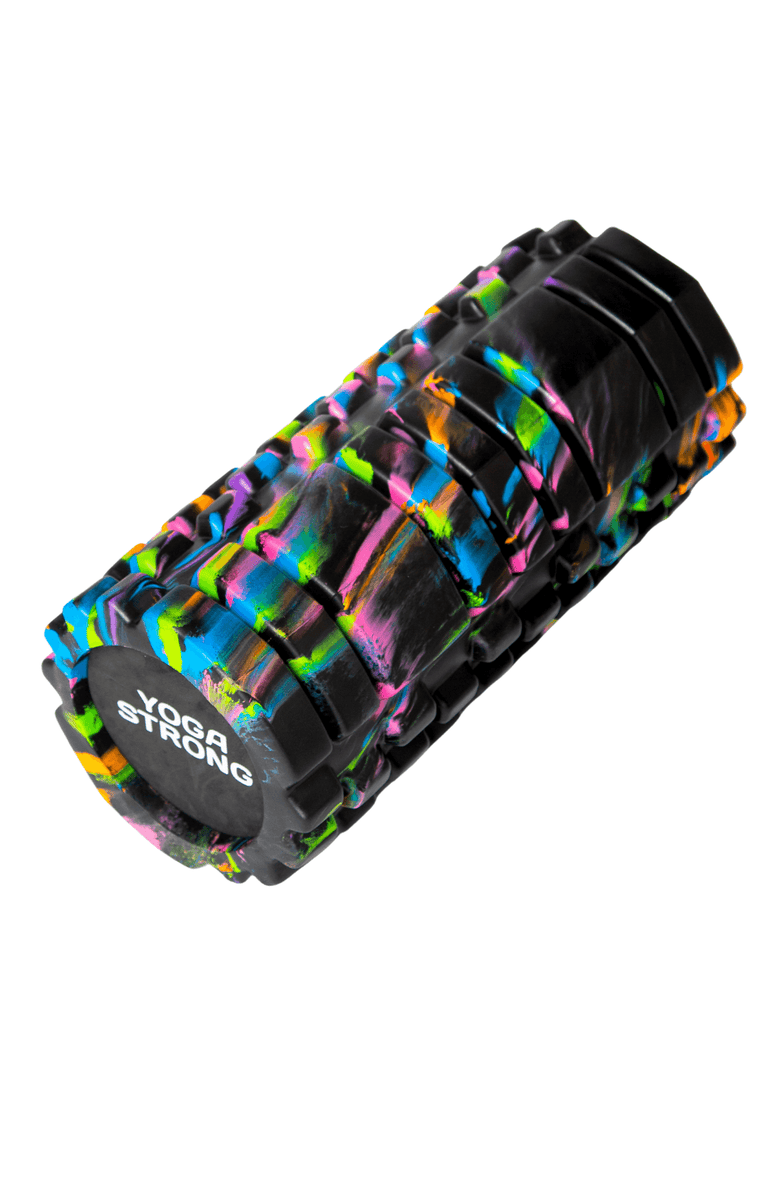 Yoga Strong High Density Ridged Foam Roller, Main, color, Black/Multi