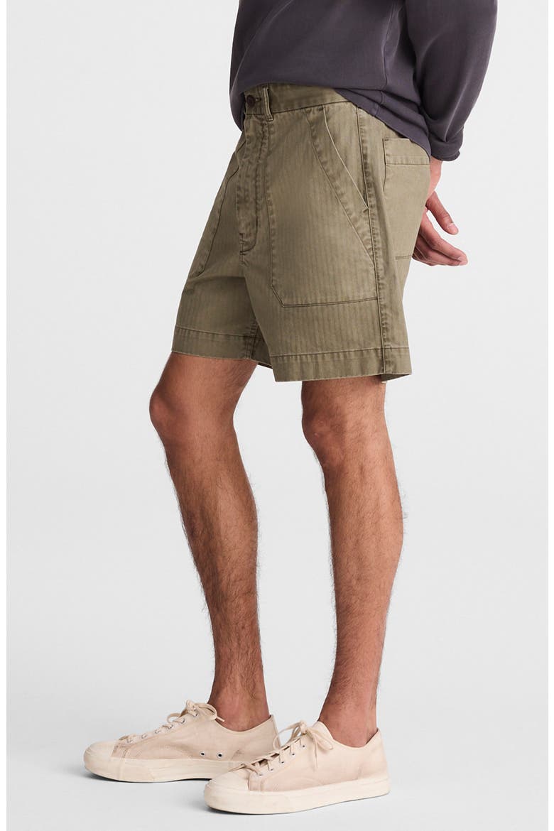 Herringbone Twill Fatigue Shorts, Alternate, color, FATIGUE