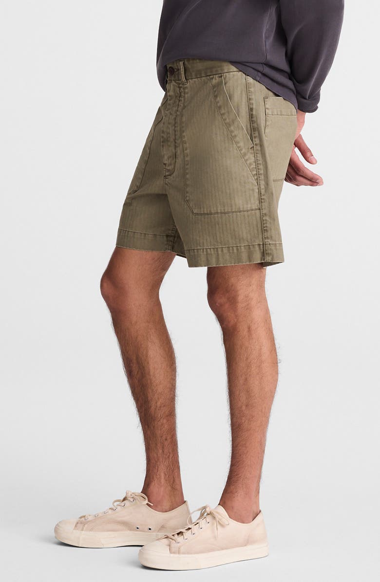 Madewell Herringbone Twill Fatigue Shorts, Alternate, color, Fatigue