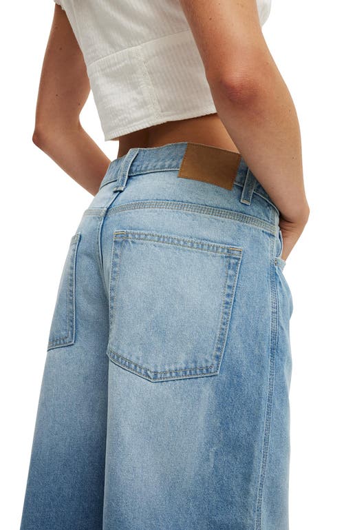 Cotton On 91 Baggy Denim Jort In Blue Haze