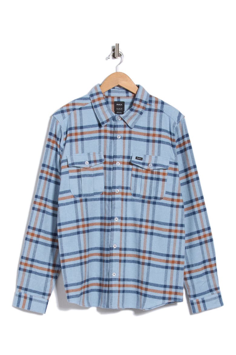 Hughes Plaid Flannel Shirt, Main, color, CHAMBRAY