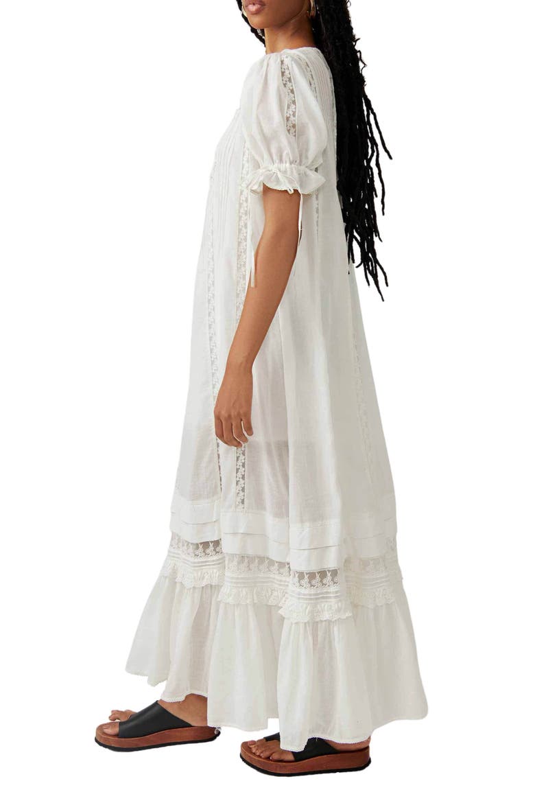 Mirabelle Lace Maxi Dress, Alternate, color, SNOW WHITE