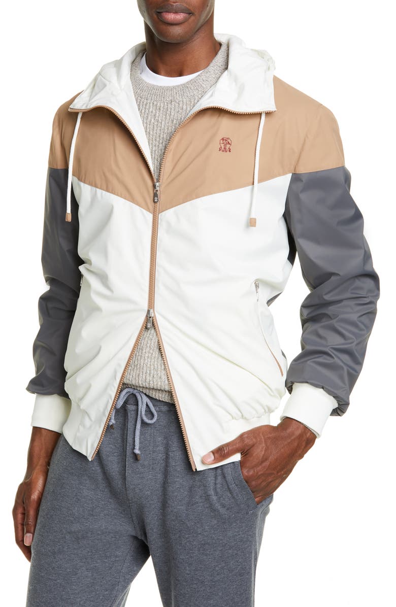 Brunello Cucinelli Colorblock Windbreaker, Alternate, color,