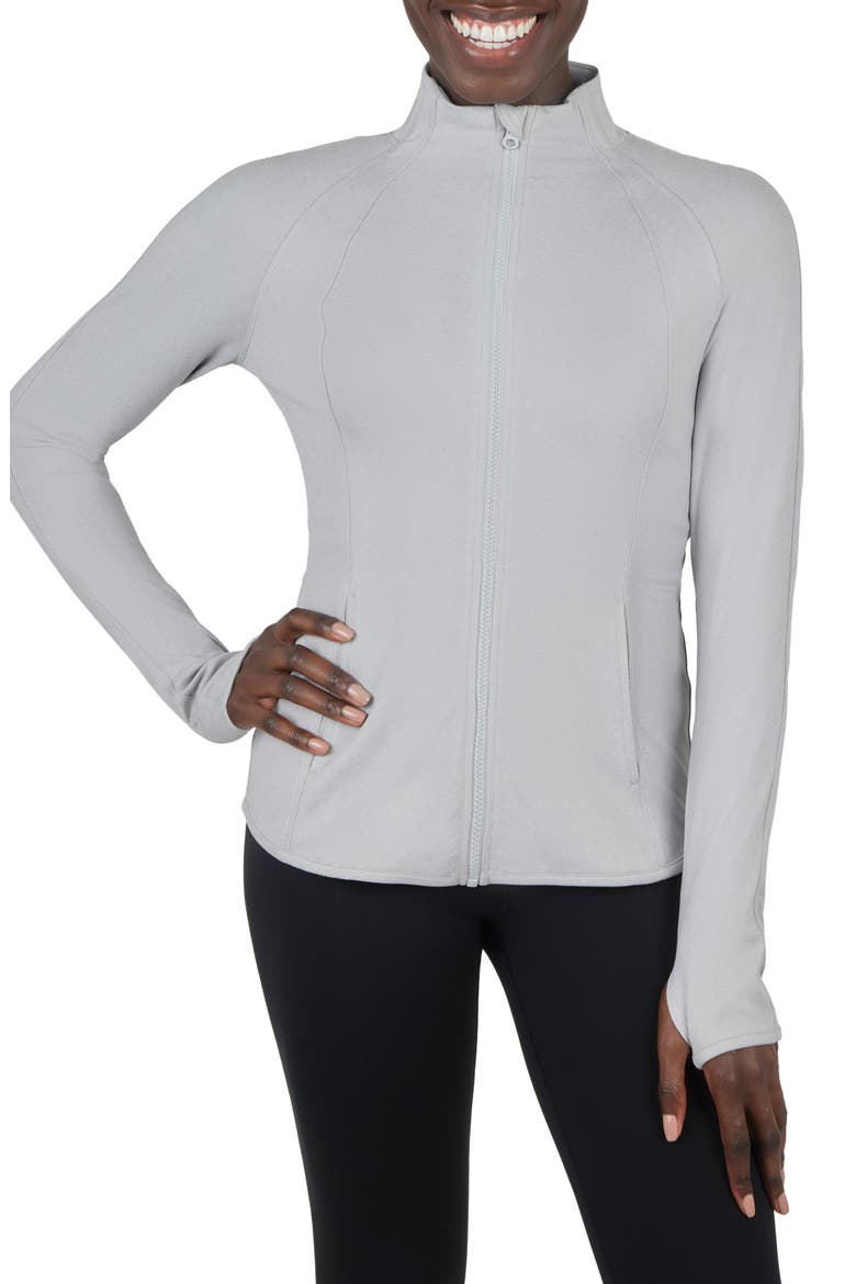 Lux Rebel Full Zip Sweatshirt, Main, color, HEATHER GREY