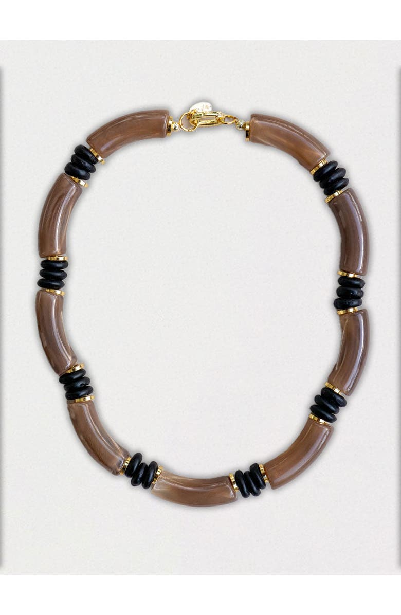 By Lilla Rooftop Necklace, Main, color, Brown