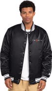 STARTER Men's Starter Black WNBA Locker Room Thirty Satin Varsity Full-Snap Jacket