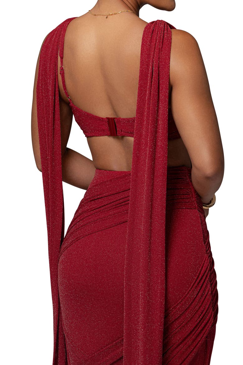 Divine Drape Sleeveless Dress, Alternate, color, RED