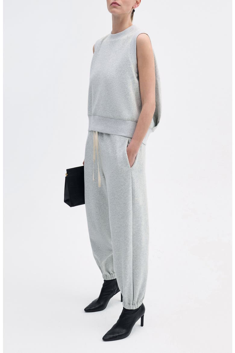 Sleeveless Sweatshirt in Scuba Knit, Alternate, color, Heather Grey