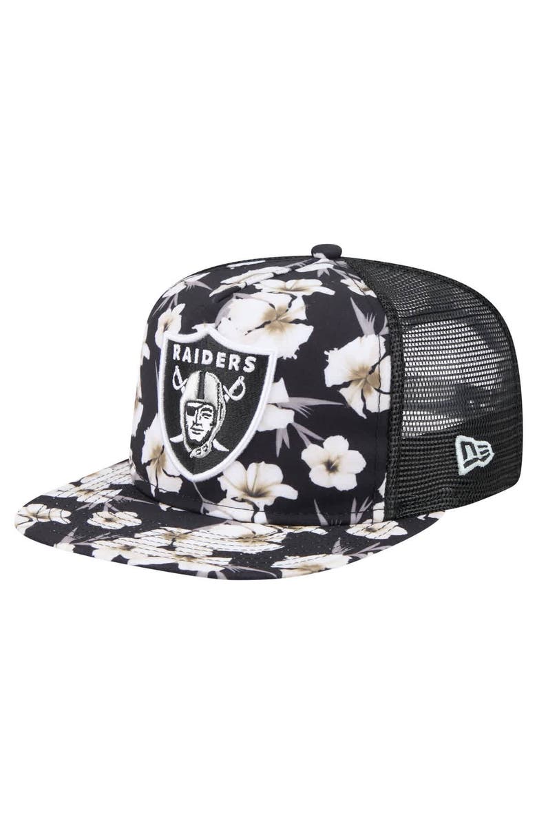 New Era Men's New Era Black Las Vegas Raiders Adventure Pattern Golfer Snapback Hat, Main, color, 