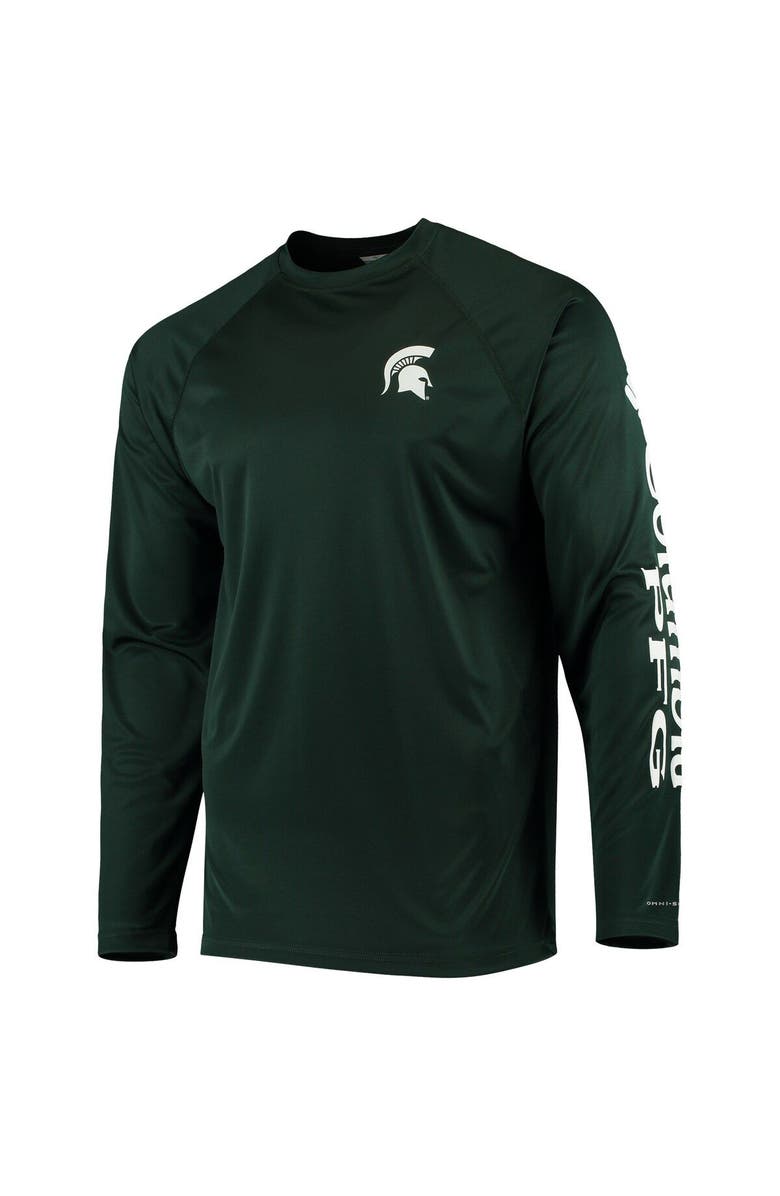 Columbia Men's Columbia Green Michigan State Spartans Terminal Tackle Omni-Shade Raglan Long Sleeve T-Shirt, Alternate, color, Green