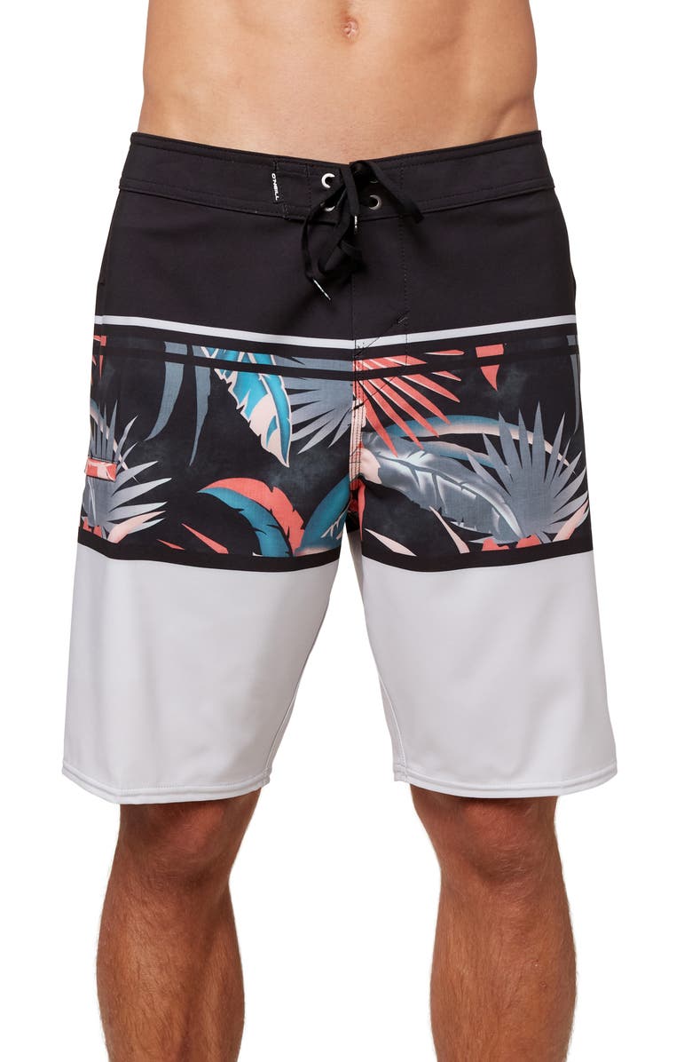 O'Neill Hyperfreak Heist Palm Print Board Shorts, Main, color, 