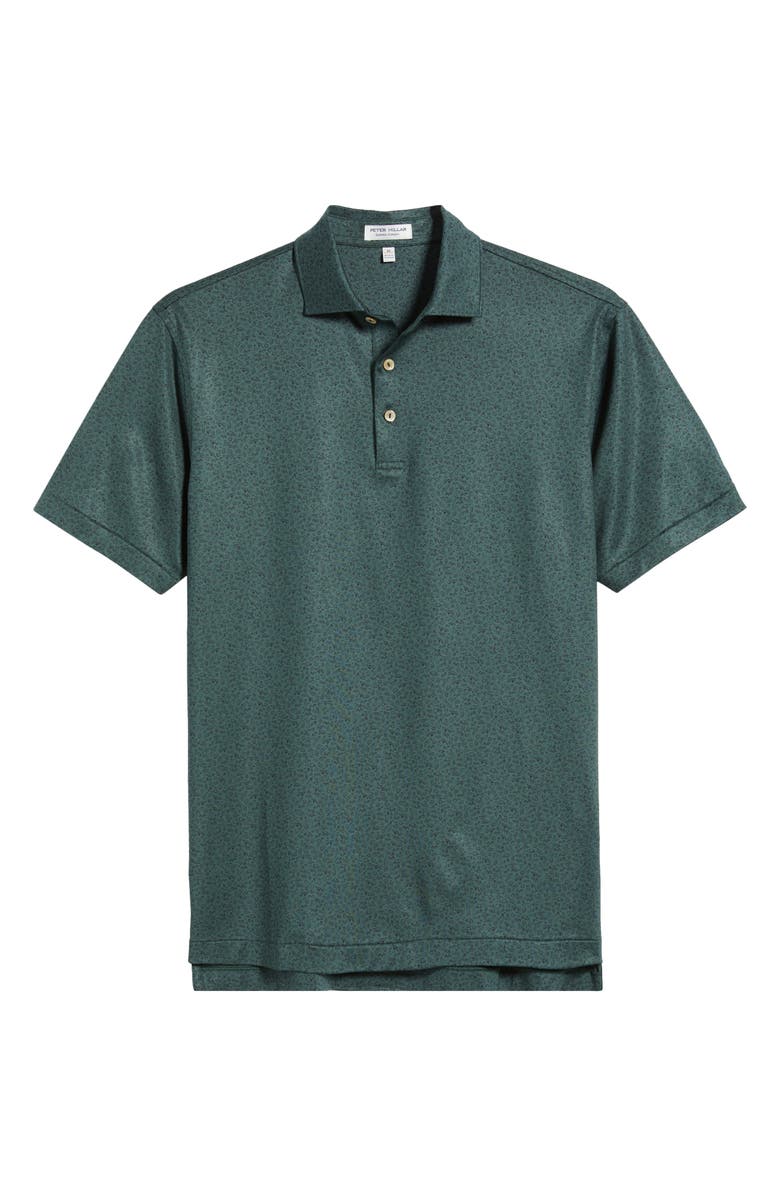 Peter Millar No Slow Play Golf Print Performance Jersey Polo, Alternate, color, Nordic Pine